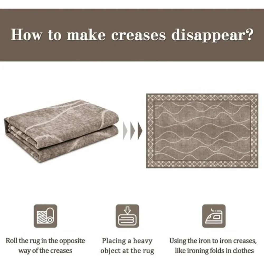New 4x6 Washable Area Rug, Non-Slip Low Pile Carpet for Home & Room Decor